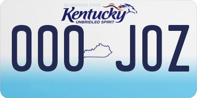 KY license plate 000JOZ