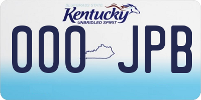 KY license plate 000JPB