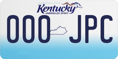 KY license plate 000JPC