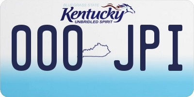 KY license plate 000JPI