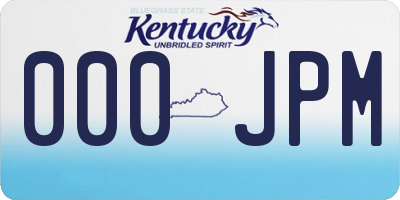 KY license plate 000JPM
