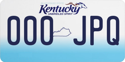 KY license plate 000JPQ