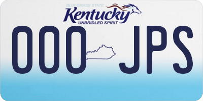 KY license plate 000JPS