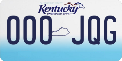 KY license plate 000JQG