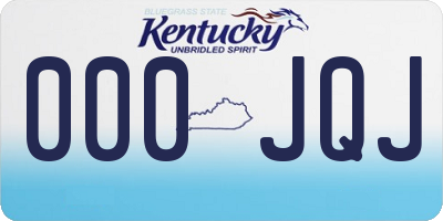 KY license plate 000JQJ