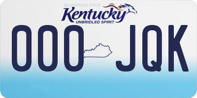 KY license plate 000JQK