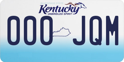 KY license plate 000JQM