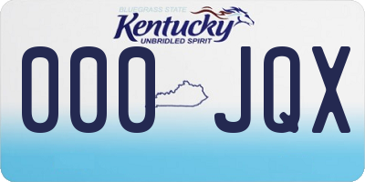 KY license plate 000JQX