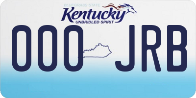 KY license plate 000JRB