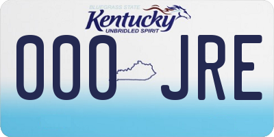 KY license plate 000JRE