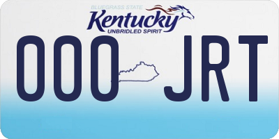 KY license plate 000JRT