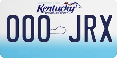 KY license plate 000JRX
