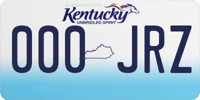KY license plate 000JRZ