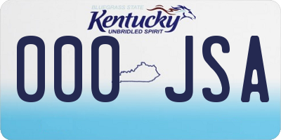 KY license plate 000JSA