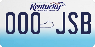 KY license plate 000JSB
