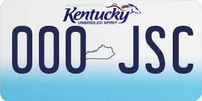 KY license plate 000JSC