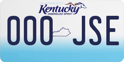KY license plate 000JSE
