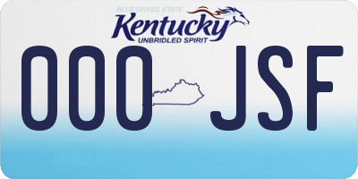KY license plate 000JSF