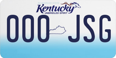 KY license plate 000JSG