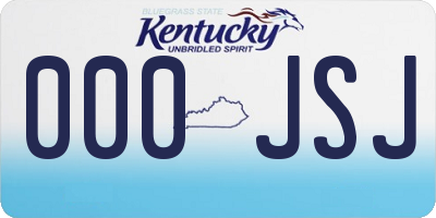 KY license plate 000JSJ