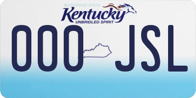 KY license plate 000JSL