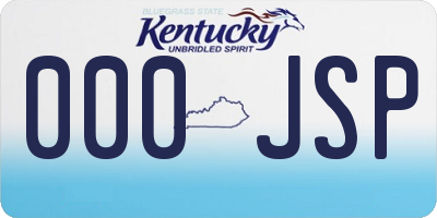 KY license plate 000JSP