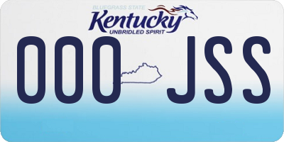 KY license plate 000JSS
