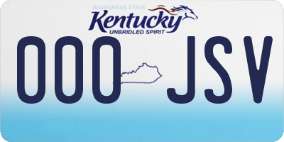 KY license plate 000JSV