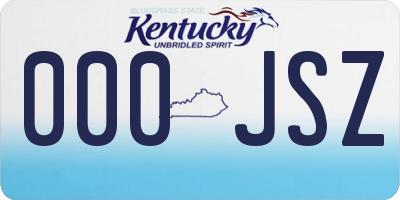KY license plate 000JSZ