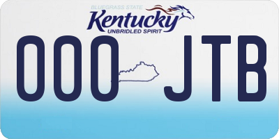 KY license plate 000JTB