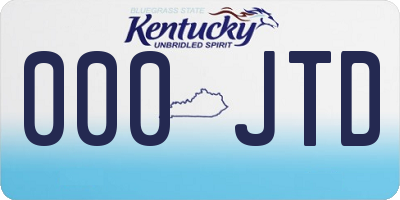 KY license plate 000JTD