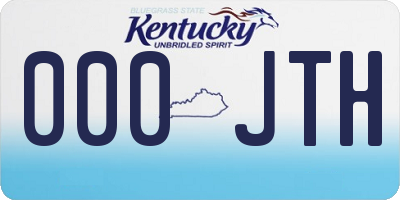 KY license plate 000JTH