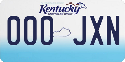 KY license plate 000JXN
