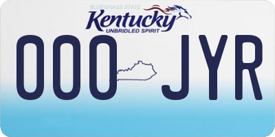KY license plate 000JYR