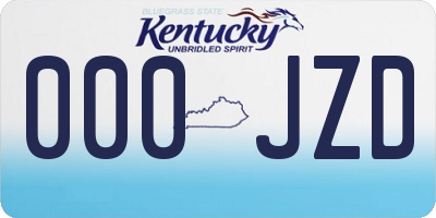 KY license plate 000JZD