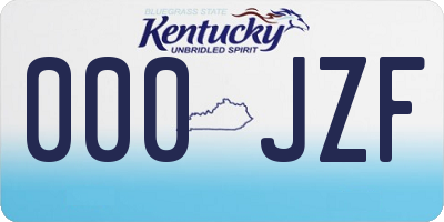 KY license plate 000JZF