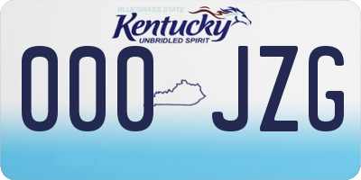 KY license plate 000JZG
