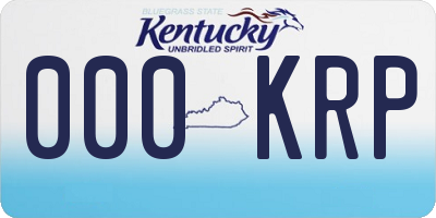 KY license plate 000KRP