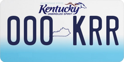 KY license plate 000KRR