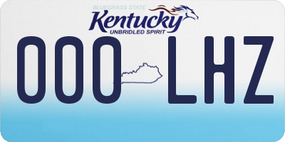 KY license plate 000LHZ