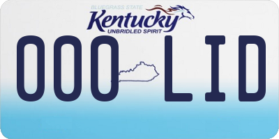 KY license plate 000LID