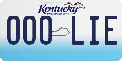 KY license plate 000LIE