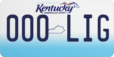 KY license plate 000LIG