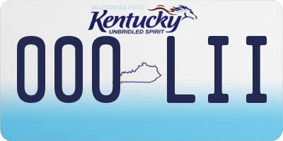 KY license plate 000LII