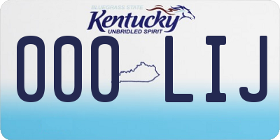KY license plate 000LIJ