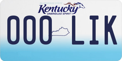 KY license plate 000LIK