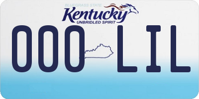 KY license plate 000LIL