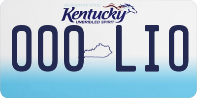 KY license plate 000LIO