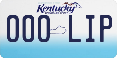 KY license plate 000LIP