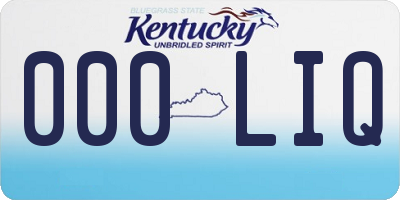 KY license plate 000LIQ